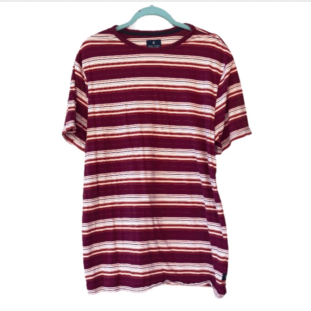 Roark Revival Men’s Striped Knit Tee 100% Cotton XL